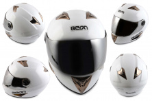 Шолом-інтеграл (mod: B-500) (size: XL, білий, дзеркальний візор) BEON