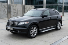 Бокові пороги Allmond Grey (2 шт., Алюміній) Infiniti FX 2003-2008 рр.