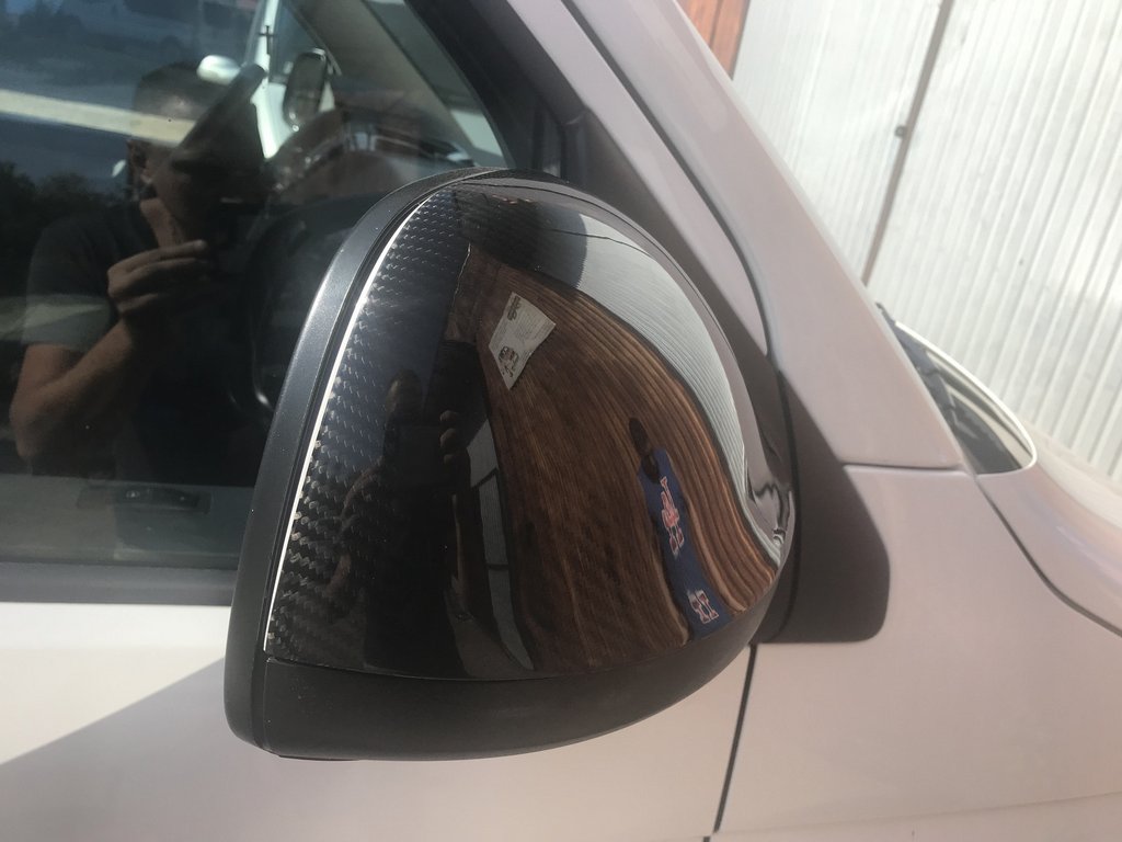 Накладки на дзеркала (2 шт., карбон) Покриття під карбон для Volkswagen T5 2010-2015 рр