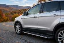 Бокові пороги Maya V1 (2 шт., Алюміній) З чорним листям на дверях Ford Kuga/Escape 2013-2019 рр.