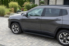 Бокові пороги Allmond Black (2 шт., Алюміній) Jeep Compass 2016- рр.