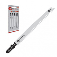 набор полотен 5 ед. для лобзика. Рабочая длина 90 мм, расстояние между зубцами 4.0 мм, для работы по древесине и ламинату.