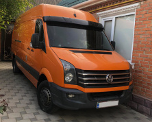 Козирок на лобове скло на рамі V2 (чорний глянець, 5мм) Volkswagen Crafter 2006-2016 гг.