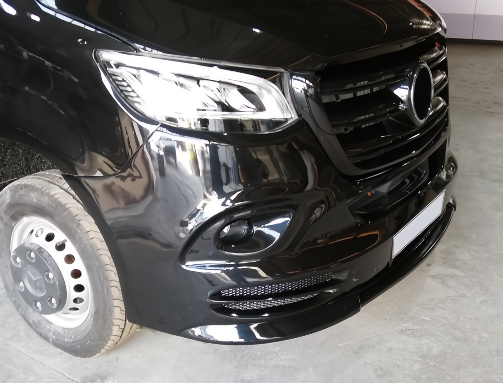 Накладка на передній бампер V3 (під фарбування) для Mercedes Sprinter W907/W910 2018- рр