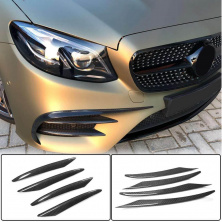 Накладки на передній бампер (для AMG / AMG-Line 2017-2019, Карбон) Mercedes E-class coupe C238 2016-2024 рр.