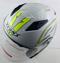 Шлем открытый (mod:FX-512) (size:XL,белый, желтый декор, ARROW) FGN