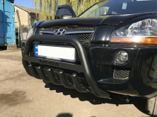 Кенгурятник WT004 Black (нерж.) Hyundai Tucson JM 2004- рр.