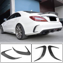 Накладки на задній бампер (для Base / CLS63 AMG SD 2015-2018, Карбон) Mercedes CLS C218 2011-2018 рр.