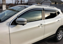 Вітровики з хромованим молдингом (4 шт., Sunplex Chrome) Nissan Qashqai 2014-2021 рр.