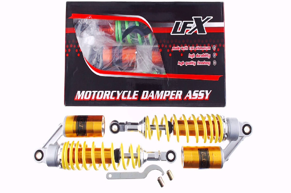 Амортизаторы (пара) Delta 330mm, газомасляные (золотистые) KOMATCU (mod.A)