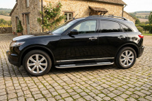 Бокові пороги Tayga V2 (2 шт., Алюміній) Infiniti FX 2003-2008 рр.