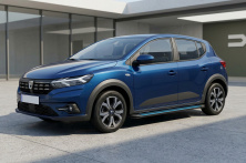 Бокові пороги Maya Blue (2 шт., Алюміній) Dacia Sandero 2021- рр.