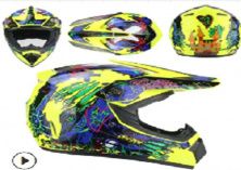 Шлем кроссовый (mod:225) (size:S, YELOW FANTASY)