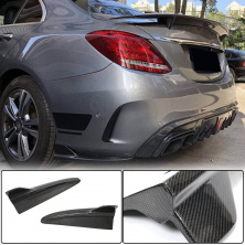 Накладки на задній бампер Flap (для SD C43/C63 AMG 2015-2019, Карбон) Mercedes C-сlass W205 2014-2021 рр.