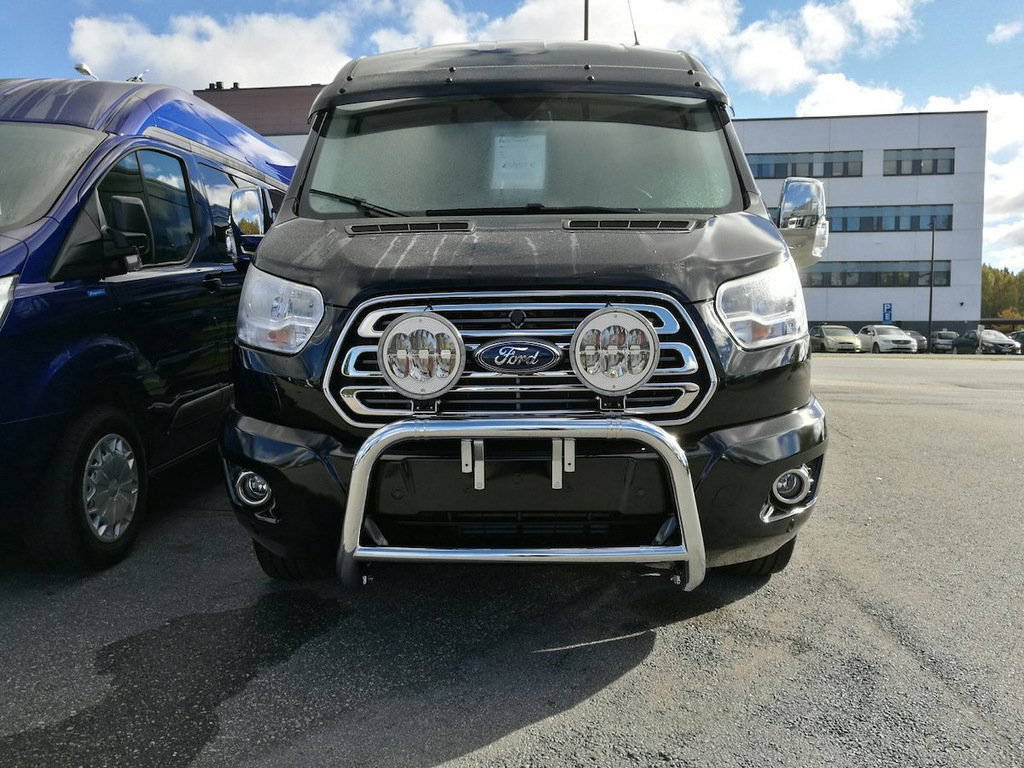 Козирьок на лобове скло (чорний глянець, 5мм) для Ford Transit 2014- рр