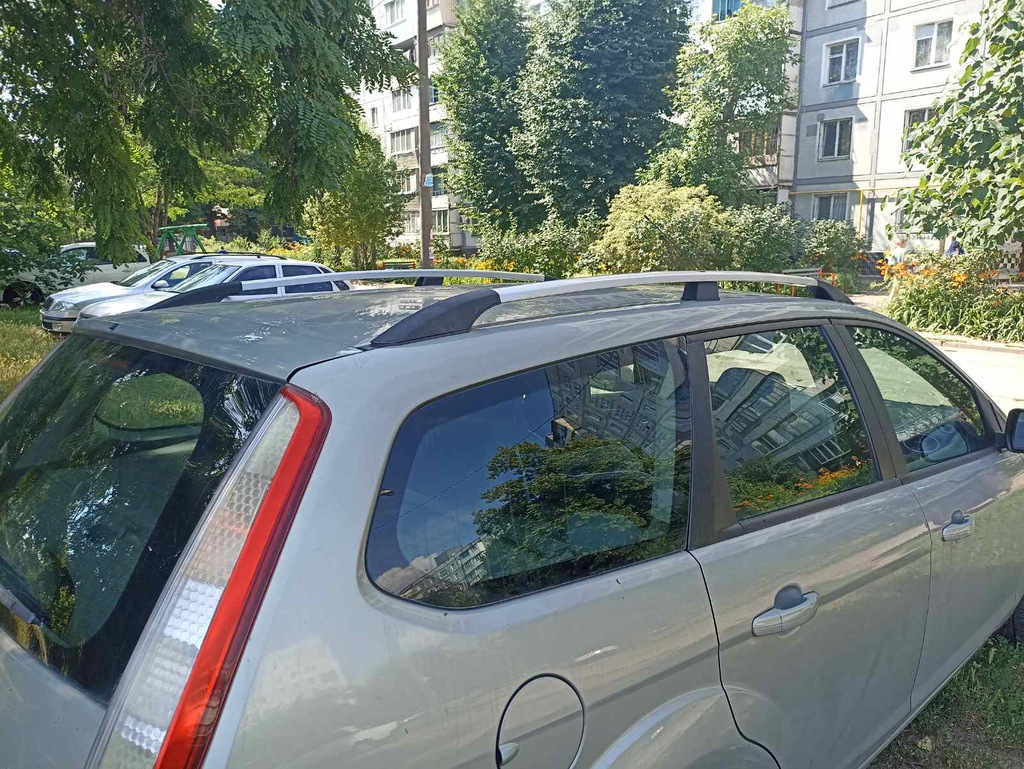 Алюмінієві рейлінги (Caravan, хром) для Ford Focus II 2005-2008 рр