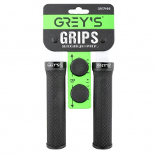 Грипси (ручки керма) Grey`s GR17400 прямі, Чорні, алюмінієвий затискач 1 шт, заглушки, довжина 130 мм BD