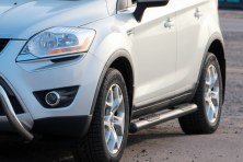 Бічні труби прямі Black (2 шт., нерж.) Ford Kuga 2008-2013 рр.