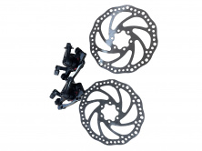 Тормоз Disk-brake передний (F160/R140мм)+задний (F180/R160мм), диски 160мм, крепл. 6 болтов, чёрный DX-2007