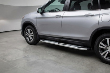 Бокові пороги Mevsim Grey (2 шт., Алюміній) Honda Pilot 2015-2022 рр.
