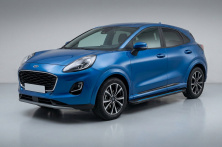 Бокові пороги Maya Blue (2 шт., Алюміній) Ford Puma 2019- рр.