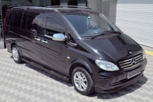 Бічні труби Black (2 шт., Нерж.) d60, Коротка/Середня бази Mercedes Vito W639 2004-2014 рр.