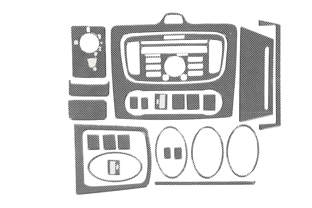 Декор на панель (12 деталей) Карбон для Ford Focus II 2008-2011 рр