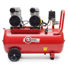 Компрессор 50 л, 2x0.75, 220 В, 8aтм, 270 л/мин, малошумный, безмасляный, 4 цилиндра