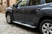 Бокові пороги Mevsim Grey (2 шт., Алюміній) Renault Duster 2018-2024 рр.