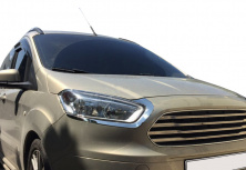 Вії на фари (2 шт., нерж) Carmos - Турецька сталь Ford Courier 2014-2023 рр.