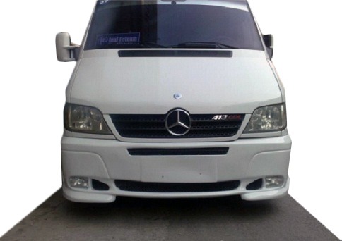 Накладка на передній бампер 2 фари (CDI, під фарбування) для Mercedes Sprinter W901/902/903/904/905 1995-2006 рр