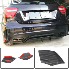 Накладки на задній бампер Flap (для AMG-Line / A45 AMG HB, Карбон) Mercedes A-сlass W176 2012-2018 рр.