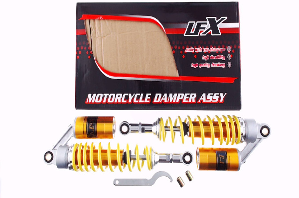 Амортизаторы (пара) Delta 340mm, газомасляные (желтые) KOMATCU (mod.A)