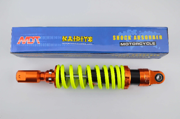 Амортизатор GY6, DIO ZX, LEAD 320mm, тюнинговый (оранжево-лимонный) NDT