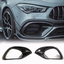 Накладки на передній бампер (для CLA45 AMG SD, Карбон) Mercedes CLA C118 2019- рр.
