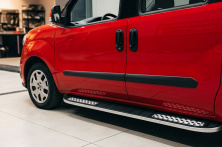 Бокові пороги Tayga V2 (2 шт., алюміній) Коротка база Opel Combo 2012-2018 рр.