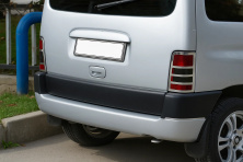 Накладка на стопи (2 шт, нерж.) OmsaLine - Італійська нержавійка Peugeot Partner 1996-2008 рр.