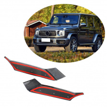 Накладки на передній бампер Flap (для G63 AMG 2019-2021, Карбон) Mercedes G сlass W463 2018-2024 рр.