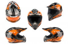 Шлем кроссовый (size:M, черно-рыжий) KTM