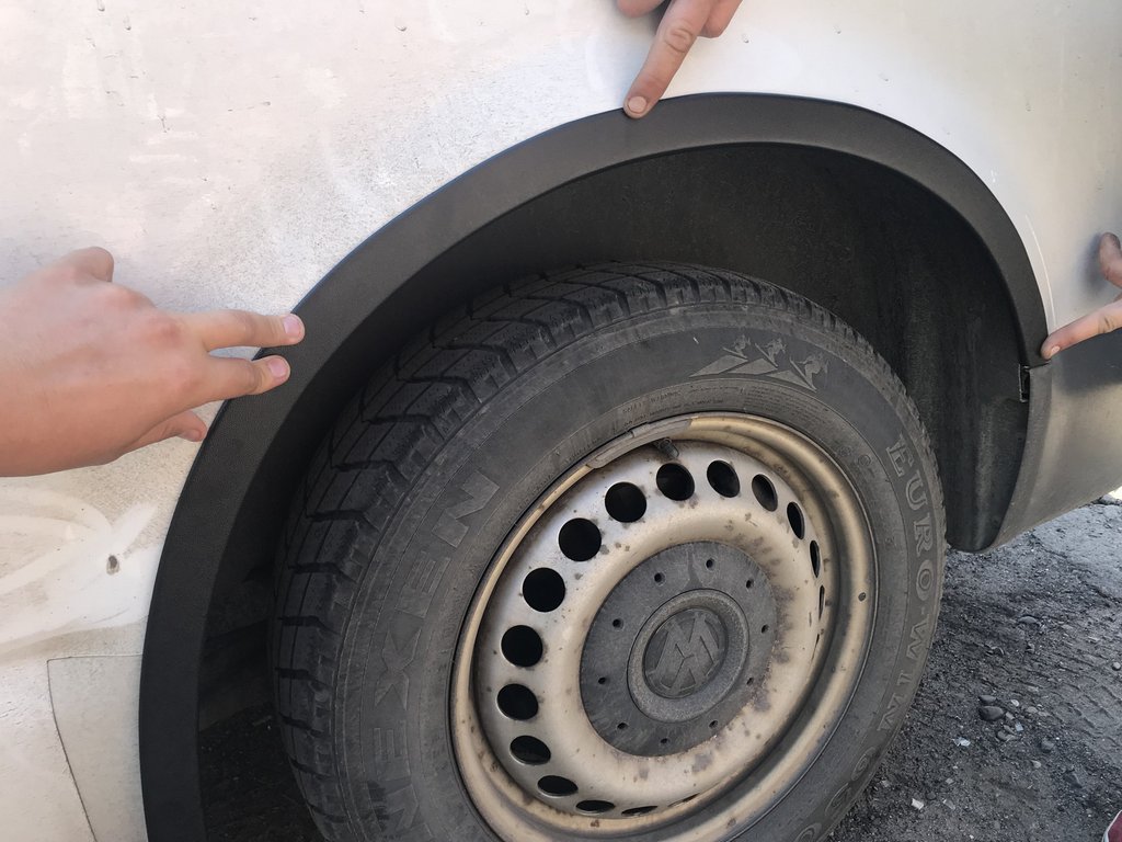 Накладки на арки (6 шт, чорні) ABS пластик для Volkswagen T5 Transporter 2003-2010 рр