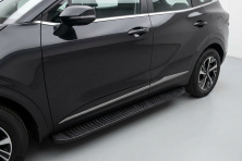 Бокові пороги Tayga Black (2 шт., Алюміній) Kia Sportage 2021- рр.