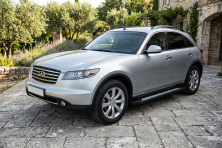 Бокові пороги Vision New Black (2 шт., Алюміній) Infiniti FX 2003-2008 рр.