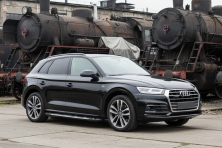 Бокові пороги Sunrise (2 шт., Алюміній) Audi Q5 2017-2025 рр.
