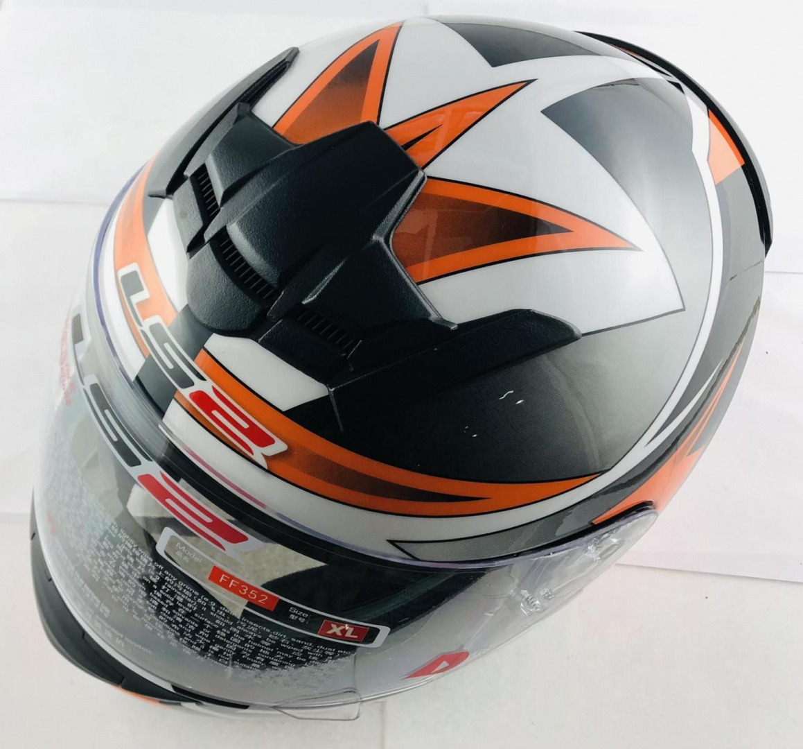 Шлем интеграл   (size:XL, черно-оранжевый)   LS-2