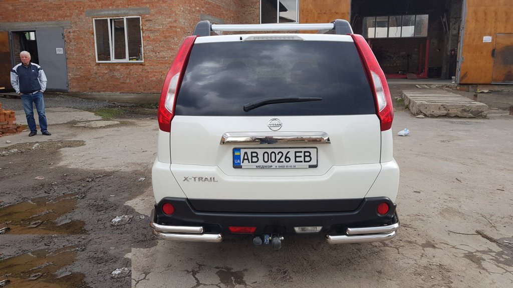 Задні кути AK003-Double (2 шт., нерж.) для Nissan X-trail T31 2007-2014рр