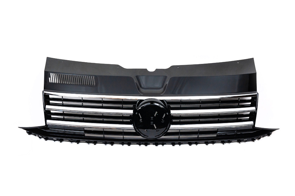 Передня решітка з хром смужкою (під емблему) для Volkswagen T6 2015-2024 рр