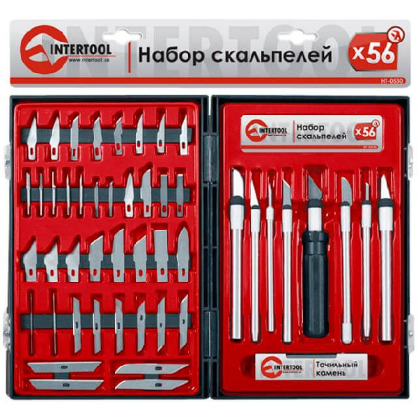 набор скальпелей 56 ед. в пластиковом футляре