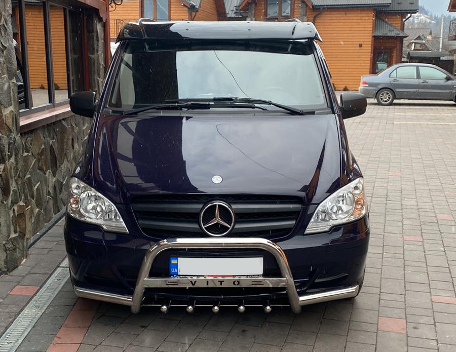 Козирьок на лобове скло (чорний глянець, 5мм) для Mercedes Vito W639 2004-2014 рр