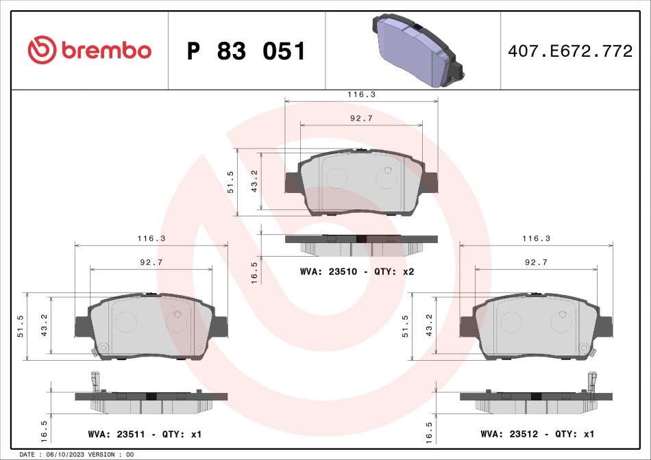 Колодки гальмівні передні Geely FC BREMBO