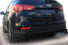 Задні кути AK-003-Подвійний Black (нерж.) Hyundai Santa Fe 3 2012-2018 рр.